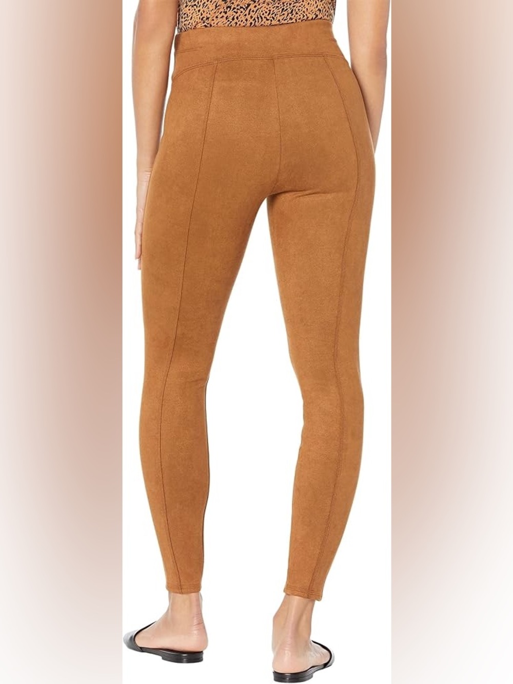 SPANX Camel Brown Suede-Look Leggings